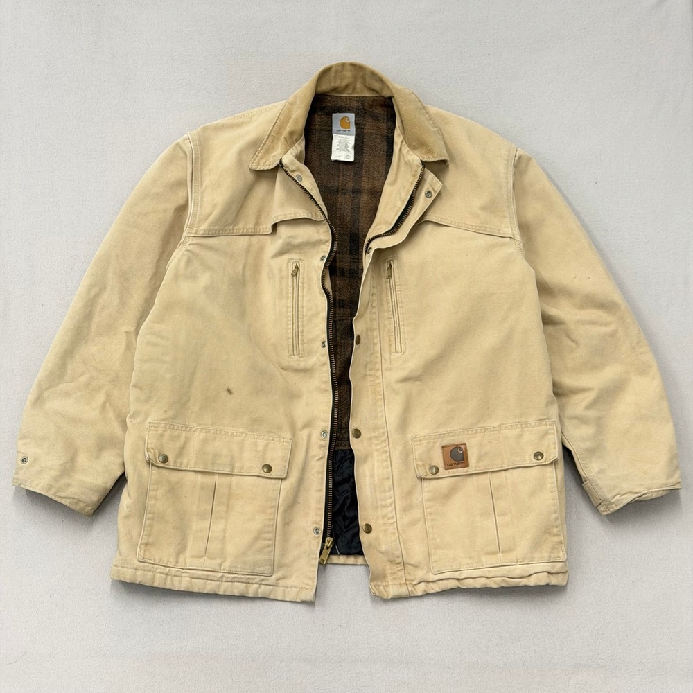 Vintage Carhartt Barn Coat Mens XLT Duck Canvas Blanket Lined Field Jacket USA